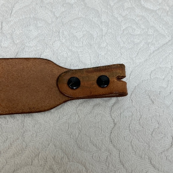 Leather belt engraved tooled dyed western cowboy horse theme (no buckle) unisex - Picture 11 of 17